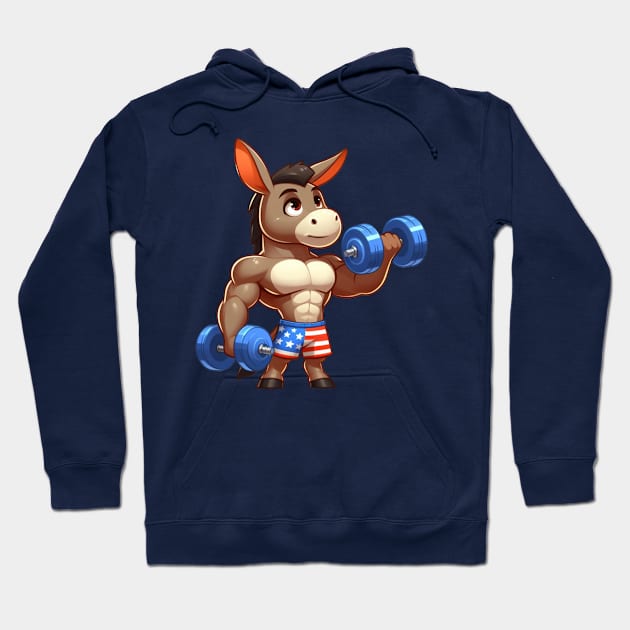 Cute Muscular Donkey Hoodie by Dmytro